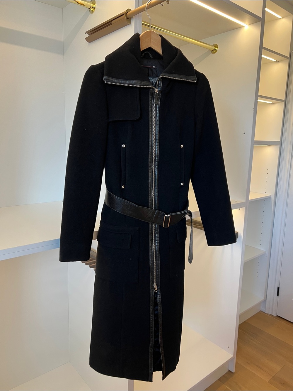 Women’s Black Long Belted Trench Coat